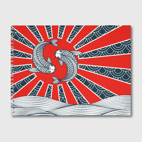 Альбом для рисования с принтом Карпы Кои в Санкт-Петербурге, 100% бумага
 | матовая бумага, плотность 200 мг. | бамбук | инь янь | карп | кои | рыба | узор | япония