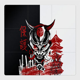 Магнитный плакат 3Х3 с принтом Самурай Samurai в Санкт-Петербурге, Полимерный материал с магнитным слоем | 9 деталей размером 9*9 см | cyberpunk 2077 | ninja | samurai | киберпанк | маска самурая | путь война | самурай | сёгун | семь самураев | токио | чёрный самурай | японский самурай