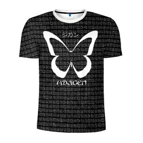 Мужская футболка 3D спортивная с принтом butterfly в Санкт-Петербурге, 100% полиэстер с улучшенными характеристиками | приталенный силуэт, круглая горловина, широкие плечи, сужается к линии бедра | аниме | бабочка | иероглифы