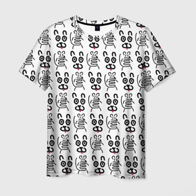 Мужская футболка 3D с принтом Кот + Мышь Черный + Белый в Санкт-Петербурге, 100% полиэфир | прямой крой, круглый вырез горловины, длина до линии бедер | животные | кот | котик | мышка | мышь