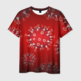 Мужская футболка 3D с принтом Вирусяка в Санкт-Петербурге, 100% полиэфир | прямой крой, круглый вырез горловины, длина до линии бедер | coronavirus | covid | вирус | ковид | коронавирус