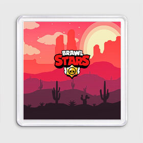 Магнит 55*55 с принтом BRAWL STARS в Санкт-Петербурге, Пластик | Размер: 65*65 мм; Размер печати: 55*55 мм | brawl stars | crow | leon | mobile game | stars | бравл старс | ворон | леон | мобильные игры