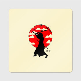 Магнит виниловый Квадрат с принтом Japan samurai в Санкт-Петербурге, полимерный материал с магнитным слоем | размер 9*9 см, закругленные углы | Тематика изображения на принте: boy | japan style | japanese aesthetics | ninja | samurai | воин | иероглифы | катана | красная луна | меч | ниндзя | рыцарь | самурай | солдат | харакири | черный самурай | япония | японская анимация | японская эстетика