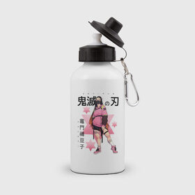 Бутылка спортивная с принтом Незуко Камадо в Санкт-Петербурге, металл | емкость — 500 мл, в комплекте две пластиковые крышки и карабин для крепления | Тематика изображения на принте: 