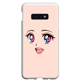 Чехол для Samsung S10E с принтом Happy anime face в Санкт-Петербурге, Силикон | Область печати: задняя сторона чехла, без боковых панелей | angry | anime | art | big | eyes | face | girl | kawaii | manga | style | аниме | арт | глаза | девушка | кавай | лицо | манга