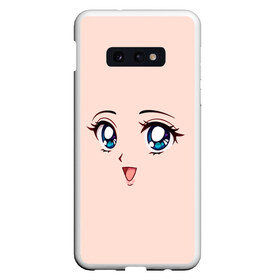 Чехол для Samsung S10E с принтом Happy anime face в Санкт-Петербурге, Силикон | Область печати: задняя сторона чехла, без боковых панелей | angry | anime | art | big | eyes | face | girl | kawaii | manga | style | аниме | арт | глаза | девушка | кавай | лицо | манга