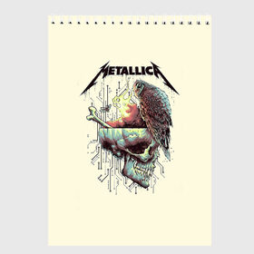 Скетчбук с принтом Metallica в Санкт-Петербурге, 100% бумага
 | 48 листов, плотность листов — 100 г/м2, плотность картонной обложки — 250 г/м2. Листы скреплены сверху удобной пружинной спиралью | metal | metallica | rock | джеймс хэтфилд | классика | легенда | метал | металлика | популярное | рок | рокгруппа