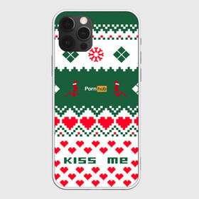 Чехол для iPhone 12 Pro с принтом PORN HUB в Санкт-Петербурге, силикон | область печати: задняя сторона чехла, без боковых панелей | 2021 | new year | новый 2021 год | новый год | поцелуй меня | с новым годом | свитер | свитер на новый год | сердечки