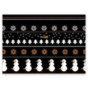 Поздравительная открытка с принтом PORN HUB в Санкт-Петербурге, 100% бумага | плотность бумаги 280 г/м2, матовая, на обратной стороне линовка и место для марки
 | 2021 | new year | новый 2021 год | новый год | поцелуй меня | с новым годом | свитер | свитер на новый год | сердечки