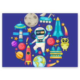Поздравительная открытка с принтом Pornhub space в Санкт-Петербурге, 100% бумага | плотность бумаги 280 г/м2, матовая, на обратной стороне линовка и место для марки
 | astronaut | comet | cosmos | moon | planet | rocet | space | star | звезда | космонавт | космос | планета | ракета
