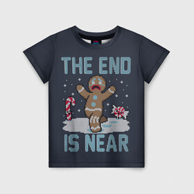 Детская футболка 3D с принтом Пряник в Санкт-Петербурге, 100% гипоаллергенный полиэфир | прямой крой, круглый вырез горловины, длина до линии бедер, чуть спущенное плечо, ткань немного тянется | christmas | cookies | deer | hate | madafakas | new | santa | snow | ugly | year | вязаный | год | дед | клаус | мороз | новогоднему | новый | олень | печенье | печенька | печеньки | печенюшка | по | пряник | рождество | санта | свитер