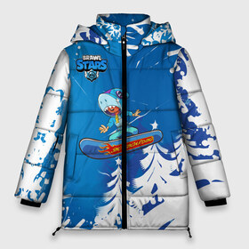Женская зимняя куртка 3D с принтом Brawl Stars (Snowboarding) в Санкт-Петербурге, верх — 100% полиэстер; подкладка — 100% полиэстер; утеплитель — 100% полиэстер | длина ниже бедра, силуэт Оверсайз. Есть воротник-стойка, отстегивающийся капюшон и ветрозащитная планка. 

Боковые карманы с листочкой на кнопках и внутренний карман на молнии | Тематика изображения на принте: brawl | break dance | leon | moba | skateboard | stars | supercell | surfing | игра | коллаборация | коллаж | колоборация | паттерн