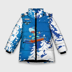 Зимняя куртка для девочек 3D с принтом Brawl Stars (Snowboarding) в Санкт-Петербурге, ткань верха — 100% полиэстер; подклад — 100% полиэстер, утеплитель — 100% полиэстер. | длина ниже бедра, удлиненная спинка, воротник стойка и отстегивающийся капюшон. Есть боковые карманы с листочкой на кнопках, утяжки по низу изделия и внутренний карман на молнии. 

Предусмотрены светоотражающий принт на спинке, радужный светоотражающий элемент на пуллере молнии и на резинке для утяжки. | Тематика изображения на принте: brawl | break dance | leon | moba | skateboard | stars | supercell | surfing | игра | коллаборация | коллаж | колоборация | паттерн