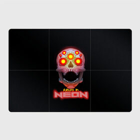 Магнитный плакат 3Х2 с принтом Будущее в неоне в Санкт-Петербурге, Полимерный материал с магнитным слоем | 6 деталей размером 9*9 см | cyber | cyberpunk | maelstorm | punk | sci fi | аугментации | будущее | зубы | кибер | кибернетика | киберпанк | неон | протезы | свечение | череп