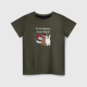 Детская футболка хлопок с принтом We Bare Bears в Санкт-Петербурге, 100% хлопок | круглый вырез горловины, полуприлегающий силуэт, длина до линии бедер | cartoon network | grizz | icebear | panda | vdkimel | we bare bears | белый | вся правда о медведях | гризли | панда