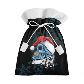 Подарочный 3D мешок с принтом Bad Santa Claus в Санкт-Петербурге, 100% полиэстер | Размер: 29*39 см | 2021 | angel | bad santa | christ | christmas | holidays | jesus | new year | santa | santa claus | set | skull | snow | snowflakes | weekend