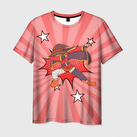 Мужская футболка 3D с принтом Megumin Dabbing в Санкт-Петербурге, 100% полиэфир | прямой крой, круглый вырез горловины, длина до линии бедер | dab | dabbing | konosuba | megumin | взрыв | да будет благословенен этот прекрасный мир | даб | дэб | коносуба | маг | мегумин