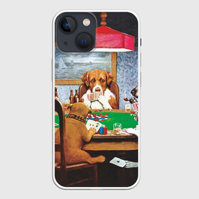 Чехол для iPhone 13 mini с принтом Собаки играют в покер в Санкт-Петербурге,  |  | a friend in need | art | artist | bets | buldog | cards | chips | dogs | gambling | games | memes | picture | poker | азартные игры | бульдог | друг познается в беде | искусство | картина | карты | мемы | покер | сенбернар | собаки | собачки | ставки