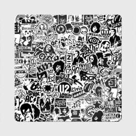 Магнит виниловый Квадрат с принтом Rock Band Logos в Санкт-Петербурге, полимерный материал с магнитным слоем | размер 9*9 см, закругленные углы | Тематика изображения на принте: ac dc | linkin park | music | queen | radiohead | rock | rock band logos | линкин парк | музыка | ретро | рок группа | элвис