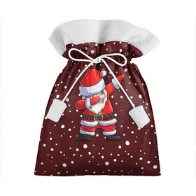 Подарочный 3D мешок с принтом Dab-Santa в Санкт-Петербурге, 100% полиэстер | Размер: 29*39 см | Тематика изображения на принте: claus | happy new year | merry christmas | santa | snowman | дед мороз | елка | клаус | новый год | рождество | с новым годом | санта | снеговик