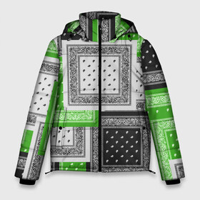 Мужская зимняя куртка 3D с принтом 3D Бандана v green в Санкт-Петербурге, верх — 100% полиэстер; подкладка — 100% полиэстер; утеплитель — 100% полиэстер | длина ниже бедра, свободный силуэт Оверсайз. Есть воротник-стойка, отстегивающийся капюшон и ветрозащитная планка. 

Боковые карманы с листочкой на кнопках и внутренний карман на молнии. | fashiom | fire | game | hip hop | rap | street style | top | игра | мода | огонь | рэп | топ | уличный стиль | хип хоп