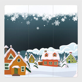 Магнитный плакат 3Х3 с принтом Зима в Санкт-Петербурге, Полимерный материал с магнитным слоем | 9 деталей размером 9*9 см | дом | ёлка | зима | новый год | снежинки