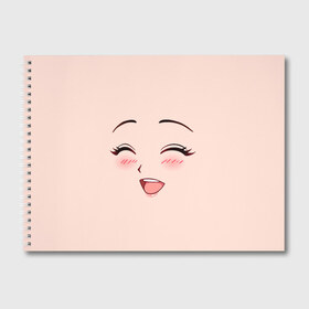 Альбом для рисования с принтом Сonfused anime face в Санкт-Петербурге, 100% бумага
 | матовая бумага, плотность 200 мг. | angry | anime | art | big | eyes | face | girl | kawaii | manga | style | аниме | арт | глаза | девушка | кавай | лицо | манга | смущенная