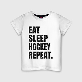 Детская футболка хлопок EAT SLEEP HOCKEY REPEAT купить в Санкт-Петербурге