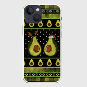 Чехол для iPhone 13 mini с принтом Avo christmas в Санкт-Петербурге,  |  | 2020 | 2021 | avocado | christmas | happy | merry | new year | sweater | ugly christmas | авакадо | зима | новогодний | новогодняя | новый год | рождественский | рождественский свитер | рождество | свитер | снег