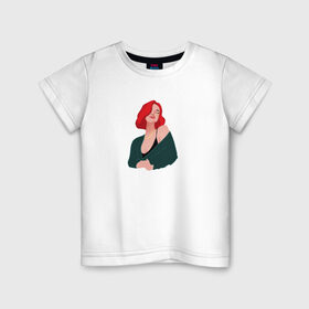 Детская футболка хлопок с принтом принт Алена Швец в Санкт-Петербурге, 100% хлопок | круглый вырез горловины, полуприлегающий силуэт, длина до линии бедер | алёнашвец | девушка | музыка | певица | фан арт | цифровой рисунок