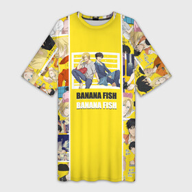 Платье-футболка 3D с принтом BANANA FISH в Санкт-Петербурге,  |  | banana fish | аниме | банановая рыба | эйджи окумуры | эш линкс