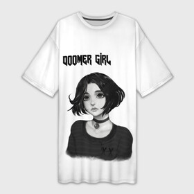 Платье-футболка 3D с принтом Doomer Girl в Санкт-Петербурге,  |  | 20 | 2020 | 2021 | 21 | 2k20 | 2к20 | doomer | girl | girls | mem | meme | memes | wafe | бумер | бумеры | волна | девушка | девушки | думер | думеры | зумер | зумеры | мем | мемы