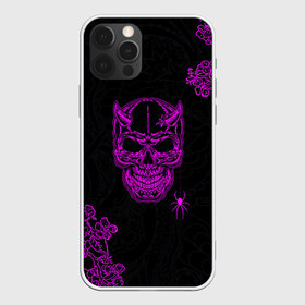 Чехол для iPhone 12 Pro Max с принтом Demonic skull в Санкт-Петербурге, Силикон |  | demon | evil | skull | готический | демон | дьявол | зло | монстр | паук | паутина | рога | скелет | цветы | череп