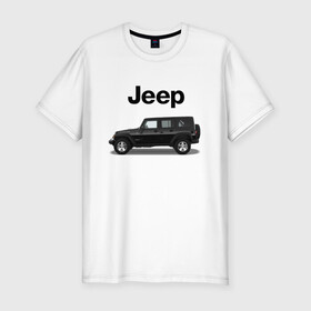 Мужская футболка хлопок Slim с принтом Jeep Wrangler в Санкт-Петербурге, 92% хлопок, 8% лайкра | приталенный силуэт, круглый вырез ворота, длина до линии бедра, короткий рукав | america | avto | car | v8 | машина | скорость