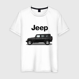 Мужская футболка хлопок с принтом Jeep Wrangler в Санкт-Петербурге, 100% хлопок | прямой крой, круглый вырез горловины, длина до линии бедер, слегка спущенное плечо. | america | avto | car | v8 | машина | скорость