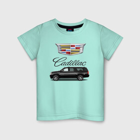 Детская футболка хлопок с принтом Cadillac в Санкт-Петербурге, 100% хлопок | круглый вырез горловины, полуприлегающий силуэт, длина до линии бедер | america | avto | cadillac | car | v8 | машина | скорость