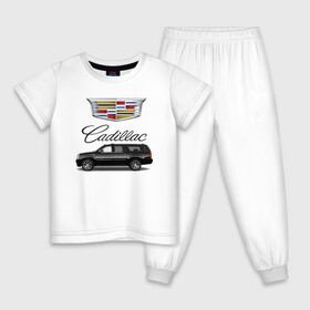 Детская пижама хлопок с принтом Cadillac в Санкт-Петербурге, 100% хлопок |  брюки и футболка прямого кроя, без карманов, на брюках мягкая резинка на поясе и по низу штанин
 | america | avto | cadillac | car | v8 | машина | скорость