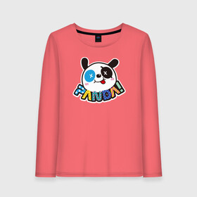 Женский лонгслив хлопок с принтом Панда в Санкт-Петербурге, 100% хлопок |  | crazy panda | panda | безумная панда | безумная пандочка | веселая панда | весёлая пандочка | панда | пандочка
