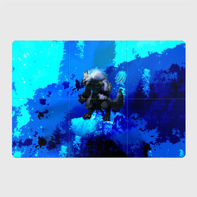 Магнитный плакат 3Х2 с принтом Фенрир в Санкт-Петербурге, Полимерный материал с магнитным слоем | 6 деталей размером 9*9 см | predator | scratch | snow | snowdrift | winter | wolf | волк | зима | снег | сугроб | хищник | царапина
