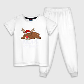 Детская пижама хлопок с принтом Рождественский Олень в Санкт-Петербурге, 100% хлопок |  брюки и футболка прямого кроя, без карманов, на брюках мягкая резинка на поясе и по низу штанин
 | 2021 | 21 | 2k21 | 2к21 | chrystmas | deer | marry | new | nope | santa | snow | xmas | year | год | годом | дед | елка | елки | клаус | лес | мороз | настроение | новогоднее | новогоднему | новый | новым | олень | по | рождество | с | санта | снег