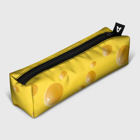 Пенал 3D с принтом Реалистичный желтый сыр в Санкт-Петербурге, 100% полиэстер | плотная ткань, застежка на молнии | Тематика изображения на принте: еда | желтый | крыса | мышиный | мышь | прикольная | сыр | сырный | узор | фастфуд
