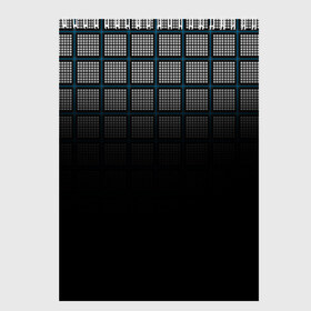 Скетчбук с принтом клетка в Санкт-Петербурге, 100% бумага
 | 48 листов, плотность листов — 100 г/м2, плотность картонной обложки — 250 г/м2. Листы скреплены сверху удобной пружинной спиралью | геометрия | клетка | линии | полоски | полосы | ровно | серый | сетка | синий | темный | точки | черный