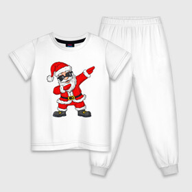 Детская пижама хлопок с принтом Dabing Santa в Санкт-Петербурге, 100% хлопок |  брюки и футболка прямого кроя, без карманов, на брюках мягкая резинка на поясе и по низу штанин
 | 2021 | 21 | 2k21 | 2к21 | chrystmas | dab | dabbing | dabing | dance | marry | new | santa | snow | xmas | year | год | годом | даб | даббинг | дабинг | дед | елка | елки | клаус | лес | мороз | настроение | новогоднее | новогоднему | новый | новым | по |