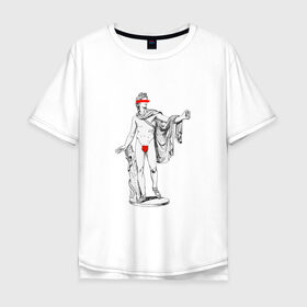Мужская футболка хлопок Oversize с принтом MMXX в Санкт-Петербурге, 100% хлопок | свободный крой, круглый ворот, “спинка” длиннее передней части | 2020 | minimalism | mmxx | virofft | viront | vt | минимализм | статуя