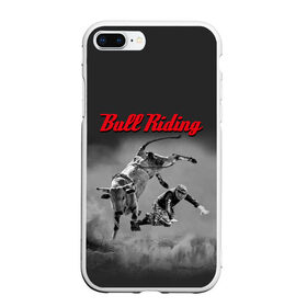 Чехол для iPhone 7Plus/8 Plus матовый с принтом Bull Riding в Санкт-Петербурге, Силикон | Область печати: задняя сторона чехла, без боковых панелей | bull | dude | extreme | fall | helmet | hoofs | horns | sport | sportsman | tail | бык | падение | рога | спорт | спортсмен | хвост | чувак | шлем | экстрим