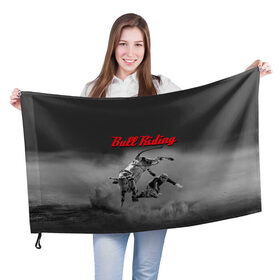 Флаг 3D с принтом Bull Riding в Санкт-Петербурге, 100% полиэстер | плотность ткани — 95 г/м2, размер — 67 х 109 см. Принт наносится с одной стороны | bull | dude | extreme | fall | helmet | hoofs | horns | sport | sportsman | tail | бык | падение | рога | спорт | спортсмен | хвост | чувак | шлем | экстрим