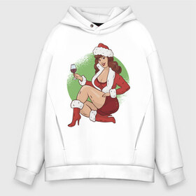 Мужское худи Oversize хлопок с принтом Pin Up Girl Christmas в Санкт-Петербурге, френч-терри — 70% хлопок, 30% полиэстер. Мягкий теплый начес внутри —100% хлопок | боковые карманы, эластичные манжеты и нижняя кромка, капюшон на магнитной кнопке | Тематика изображения на принте: christmas | drawing | girl | new year | pin up | девушка | новый год | пин ап | рисунок | рождество | снегурочка