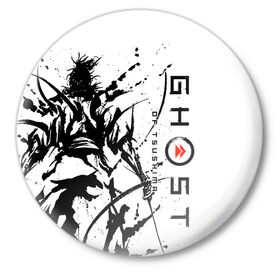 Значок с принтом Ghost of Tsushima в Санкт-Петербурге,  металл | круглая форма, металлическая застежка в виде булавки | ghost of tsushima | samurai | игры | призрак цусимы | самурай | япония