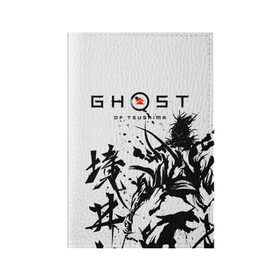 Обложка для паспорта матовая кожа с принтом Ghost of Tsushima в Санкт-Петербурге, натуральная матовая кожа | размер 19,3 х 13,7 см; прозрачные пластиковые крепления | Тематика изображения на принте: 