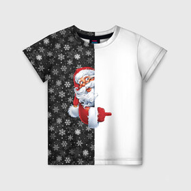 Детская футболка 3D с принтом Дедушка Мороз в Санкт-Петербурге, 100% гипоаллергенный полиэфир | прямой крой, круглый вырез горловины, длина до линии бедер, чуть спущенное плечо, ткань немного тянется | christmas | merry christmas | дед мороз | ёлка | зима | мороз | новый год | подарок | праздник | рождество | с новым годом | санта клаус | снегурочка | снежинки